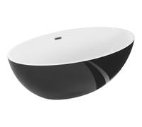Mexen Nike bañera exenta 175 x 100 cm, blanca/negra, rebosadero gun gray cepillado - 54071751075-66 46517 5905315384775