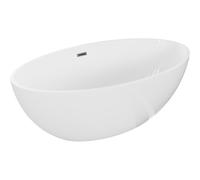 Mexen Nike bañera exenta 175 x 100 cm, blanca, rebosadero gun metal - 54071751000-95 46509 5905315384690