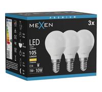 Mexen Nova 3x Bombilla LED E14, G45, 1W, Cálida - 3000K, 105 lm - L101-E14-0130-01x03 95453 5907931014043