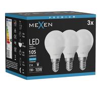 Mexen Nova 3x Bombilla LED E14, G45, 1W, Fría - 6500K, 105 lm - L101-E14-0165-01x03 95455 5907931014067