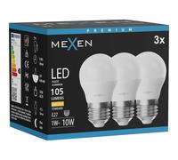 Mexen Nova 3x Bombilla LED E27, G45, 1W, Cálida - 3000K, 105 lm - L101-E27-0130-01x03 95512 5907931014319
