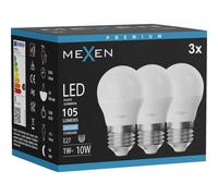 Mexen Nova 3x Bombilla LED E27, G45, 1W, Fría - 6500K, 105 lm - L101-E27-0165-01x03 95514 5907931014333