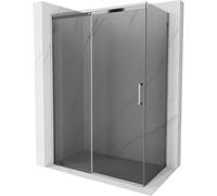 Mexen Omega cabina de ducha corredera 140 x 80 cm, grafito, cromo - 825-140-080-01-40 4203 5907709101876