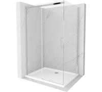 Mexen Omega cabina de ducha corrediza 100 x 90 cm, transparente, cromo + plato de ducha Flat - 825-100-090-01-00-4010 4765 5905315000538
