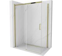 Mexen Omega cabina de ducha deslizante 140 x 80 cm, transparente, dorada - 825-140-080-50-00 4124 5907709130821