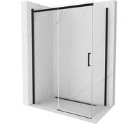 Mexen Omega cabina de ducha deslizante 140 x 80 cm, transparente, negra - 825-140-080-70-00 4161 5907709102286
