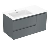 Mexen Orio mueble de baño 90 cm con lavabo Otis izquierdo, 2S, 1D, grafito mate/blanco mate - 91A13-09047-3-BBFFF66-W18L01 85906 5905315775320