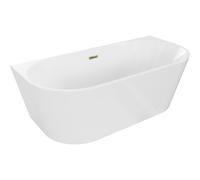 Mexen Oval bañera exenta de pared 150 x 75 cm, blanca, rebosadero dorado - 52671507500-50 46100 5905315381538