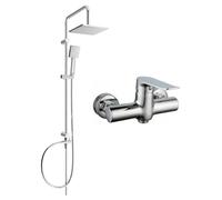 Mexen Pecos Tord conjunto de ducha empotrado con rociador y grifo de ducha, cromo - 72740200-00 6088 5907709181717