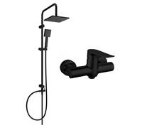 Mexen Pecos Tord conjunto de ducha externa con rociador y grifo de ducha, negro - 72740200-70 6092 5907709181755