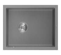 Mexen Pedro fregadero de granito de 1 cubeta 560 x 460 mm, gris, sifón cromado - 6508561000-71 3999 5907709194267