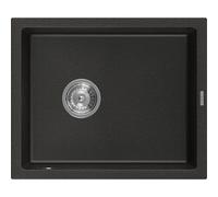 Mexen Pedro fregadero de granito de 1 cubeta 560 x 460 mm, negro/oro metálico, sifón cromado - 6508561000-75 4001 5907709194281