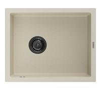 Mexen Pedro fregadero de granito de 1 seno 560 x 460 mm, beige, sifón negro - 6508561000-69-B 16328 5905315013033