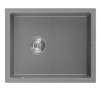 Mexen Pedro fregadero de granito de 1 seno 560 x 460 mm, gris, sifón cromado - 6508561000-71 3999 5907709194267