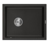 Mexen Pedro fregadero de granito de 1 seno 560 x 460 mm, negro/dorado metálico, sifón cromado - 6508561000-75 4001 5907709194281