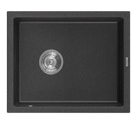 Mexen Pedro fregadero de granito de un seno 560 x 460 mm, negro moteado, sifón cromado - 6508561000-76 4002 5907709194298