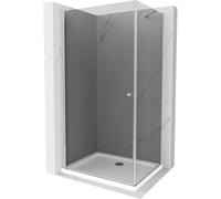 Mexen Pretoria cabina de ducha abatible 90 x 80 cm, grafito, cromo + plato de ducha Flat - 852-090-080-01-40-4010 15577 5905315578907