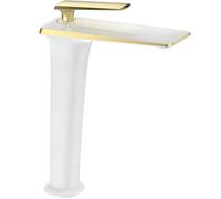 Mexen Purus grifo de lavabo alto, blanco/dorado - 745810-25 4108 5907709174276
