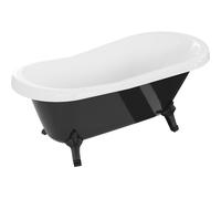 Mexen Retro bañera exenta 150 x 73 cm, blanca/negra, patas negras - 53251507375-70 2436 5907709106482