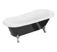Mexen Retro bañera exenta 170 x 75 cm, blanca/negra, patas cromadas - 53251707575-00 2451 5907709106512