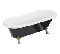 Mexen Retro bañera exenta 170 x 75 cm, blanca/negra, patas doradas - 53251707575-50 2454 5907709106536