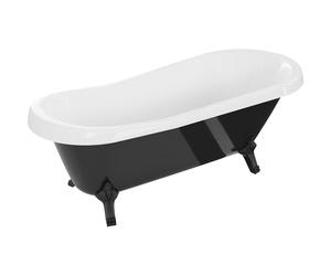 Mexen Retro bañera exenta 170 x 75 cm, blanca/negra, patas negras - 53251707575-70 2455 5907709106529