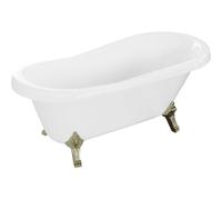 Mexen Retro bañera independiente 150 x 73 cm, blanca, patas doradas - 53251507300-50 2431 5907709106413