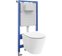 Mexen Rico conjunto empotrado WC bastidor neumático Tex Air Slim con taza WC y asiento de caída lenta, blanco - 610030724000A 101282 5907931046174