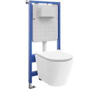 Mexen Rico conjunto empotrado WC bastidor Tex Slim con inodoro Tornado y asiento de cierre suave, blanco - 610030720500T 101337 5907931046723