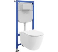 Mexen Rico conjunto empotrado WC estructura neumática Tex Air E con taza WC 2.0 Tornado y asiento de cierre suave, blanco 101277 5907931045320