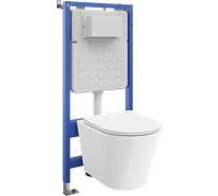 Mexen Rico conjunto empotrado WC estructura neumática Tex Air Slim con inodoro Tornado y asiento de cierre suave, blanco 101330 5907931046655