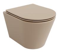 Mexen Rico cuenco wc Rimless con asiento de caída lenta slim, duroplast, cappuccino mate - 30724064 15879 5907709157569