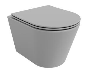 Mexen Rico inodoro sin borde con tapa de cierre suave versión slim, duroplast, gris claro mate - 30724061 4389 5907709190665