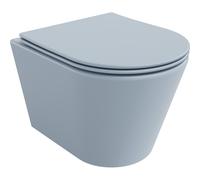 Mexen Rico inodoro suspendido Rimless con asiento de cierre lento slim, duroplast, gris-azul mate - 30724069 16045 5907709157576