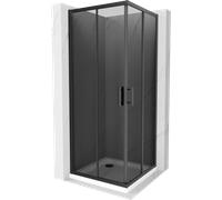Mexen Rio cabina de ducha cuadrada 70 x 70 cm, grafito, negro + plato de ducha Plano, blanco - 860-070-070-70-40-4010B 14588 5907709148338