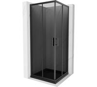 Mexen Rio cabina de ducha cuadrada 80 x 80 cm, grafito, negro + bandeja Flat, negro - 860-080-080-70-40-4070B 14704 5907709148406