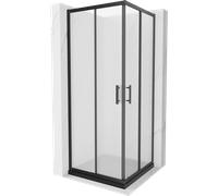Mexen Rio cabina de ducha cuadrada 90 x 90 cm, esmerilado, negro + plato de ducha Flat, negro - 860-090-090-70-30-4070B 14595 5907709148390