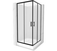 Mexen Rio cabina de ducha cuadrada 90 x 90 cm, esmerilado, negro + plato de ducha Rio, blanco - 860-090-090-70-30-4510 14459 5907709149892