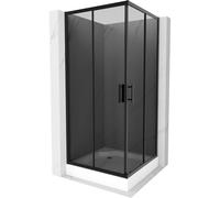 Mexen Rio cabina de ducha cuadrada 90 x 90 cm, grafito, negra + plato de ducha, blanco - 860-090-090-70-40-4510 14462 5907709149922