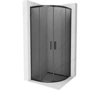 Mexen Rio cabina de ducha semicircular 70 x 70 cm, grafito, negra - 863-070-070-70-40 14418 5907709147423