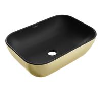 Mexen Rita lavabo sobre encimera 45 x 32 cm, negro mate/oro - 21084576 21906 5907709156647