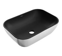 Mexen Rita lavabo sobre encimera 45 x 32 cm, negro mate/plata - 21084574 21904 5907709156630