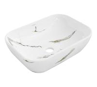 Mexen Rita lavabo sobre encimera 45 x 32 cm, piedra blanca - 21084581 34833 5905315067135