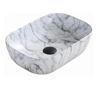 Mexen Rita lavabo sobre encimera 45 x 32 cm, piedra blanca - 21084591 1112 5907709190955