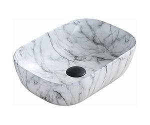 Mexen Rita lavabo sobre encimera 45 x 32 cm, piedra blanca - 21084591 1112 5907709190955
