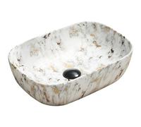 Mexen Rita lavabo sobre encimera 45 x 32 cm, piedra blanca - 21084595 2315 5907709190993