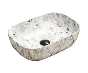 Mexen Rita lavabo sobre encimera 45 x 32 cm, piedra blanca - 21084595 2315 5907709190993