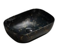 Mexen Rita lavabo sobre encimera 45 x 32 cm, piedra negra - 21084594 2318 5907709190986
