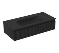 Mexen Rivel gabinete de baño de 100 cm con lavabo Vela, 1 cajón, acanalado, negro mate - 91A20-10023-1-BF71-W23M71 82736 5905315499950