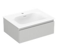 Mexen Rivel gabinete de baño de 60 cm con lavabo Vela, 1 cajón, ranurado, gris mate/blanco mate - 91A20-06023-1-BF62-W23M01 82676 5905315499363